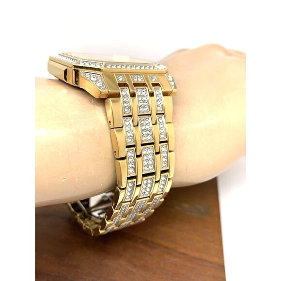 Bulova Men's Watch 98A295 Octava Quartz Crystal Pave Gold Stainless Steel 40mm - Picture 12 of 14